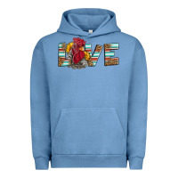 Pigment Pebble Blue love rooster head Urban Hoodie - LillyAllenDesigns