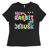 Black silly rabbit easter is for jesus Ladies Tee - MaliasSmallBusiness