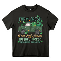 Asphalt farm fresh four leaf clovers Heavy Core Tee - MaliasSmallBusiness