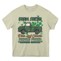 Mossy farm fresh four leaf clovers Heavy Core Tee - MaliasSmallBusiness