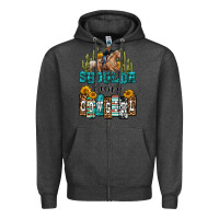 Charcoal Heather shoulda been a cowgirl Zipper Hoodie - OliviaCreatesArt