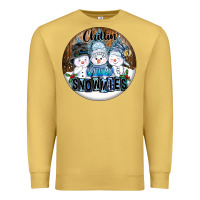 Antique Gold Chillin With My Snowmies Premium Sweatshirt - FaDigitalArtStudio