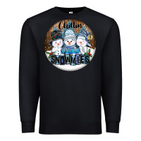 Black Chillin With My Snowmies Premium Sweatshirt - FaDigitalArtStudio