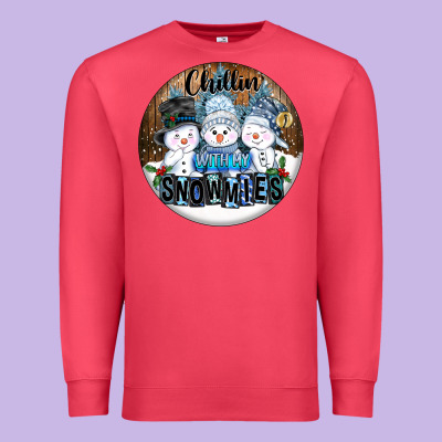 Chillin With My Snowmies Premium Sweatshirt Designed By Fadigitalartstudio