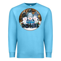 Ocean Blue Chillin With My Snowmies Premium Sweatshirt - FaDigitalArtStudio
