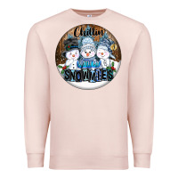 Pale Pink Chillin With My Snowmies Premium Sweatshirt - FaDigitalArtStudio