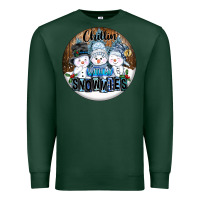 Sports Green Chillin With My Snowmies Premium Sweatshirt - FaDigitalArtStudio
