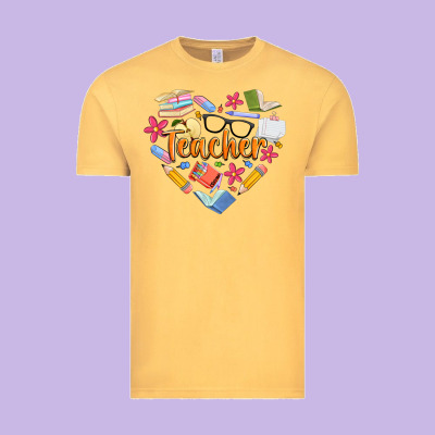 Teacher Heart Vintage Tee Designed By Artiststas