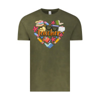 Vintage Olive teacher heart Vintage Tee - Artiststas