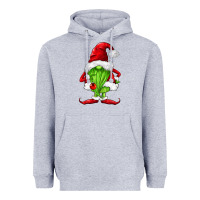 Heather Grey green christmas gnomes Heavyweight Hoodie - FaDigitalArtStudio