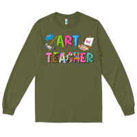 Army Green art teacher Long Sleeve Tee - NancyCooperArtShop