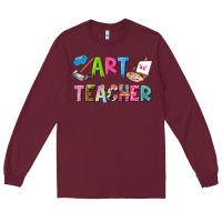 Burgundy art teacher Long Sleeve Tee - NancyCooperArtShop