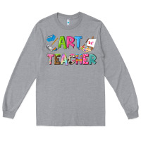 Heather Grey art teacher Long Sleeve Tee - NancyCooperArtShop
