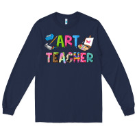 Navy art teacher Long Sleeve Tee - NancyCooperArtShop
