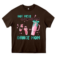 Chocolate Brown mess always stressed dance mom Heavy Core Tee - MaliasSmallBusiness
