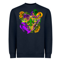 Navy Mardi Gras heart Heavyweight Sweatshirt - HowdyJamesFarm