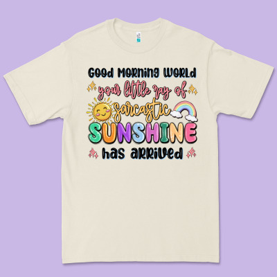 Good Morning World Your Little Ray Of Sarcastic Premium Tee Designed By Maliassmallbusiness