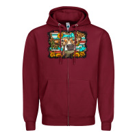 Burgundy sunflower cow olivia Zipper Hoodie - OliviaCreatesArt
