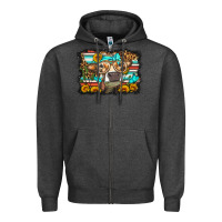 Charcoal Heather sunflower cow olivia Zipper Hoodie - OliviaCreatesArt