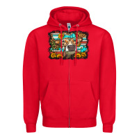 Red sunflower cow olivia Zipper Hoodie - OliviaCreatesArt