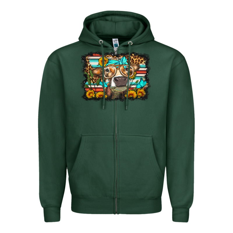 Sunflower Cow Olivia Zipper Hoodie by OliviaCreatesArt | Teevron
