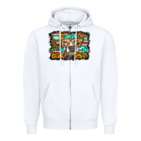 White sunflower cow olivia Zipper Hoodie - OliviaCreatesArt