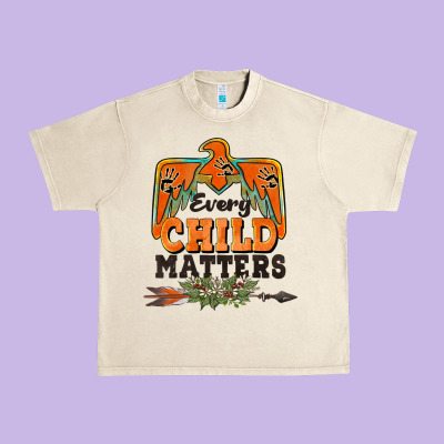 Every Child Matters Thunderbird Urban Heavy Tee Designed By Barkaloodesign