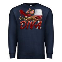 Navy birthday diva Premium Sweatshirt - BundleAndBundleShop