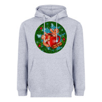 Heather Grey gingerbread men with hot chocolate Heavyweight Hoodie - BundleAndBundleShop