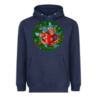 Navy gingerbread men with hot chocolate Heavyweight Hoodie - BundleAndBundleShop