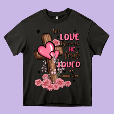 Valentine Cross Heavy Core Tee Designed By Maliassmallbusiness