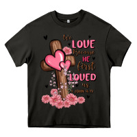 Asphalt valentine cross Heavy Core Tee - MaliasSmallBusiness