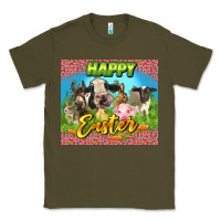 Army Green Happy Easter Farm Animals 20oz skinny Classic Tee - LillyAllenDesigns
