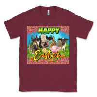 Burgundy Happy Easter Farm Animals 20oz skinny Classic Tee - LillyAllenDesigns