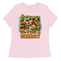 Bubblegum Pink chasing you like a shot of whiskey Ladies Tee - Jasminsmagicworld