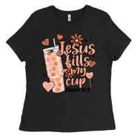 Black valentine jesus fills my cup Ladies Tee - MaliasSmallBusiness