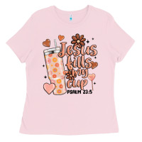 Bubblegum Pink valentine jesus fills my cup Ladies Tee - MaliasSmallBusiness