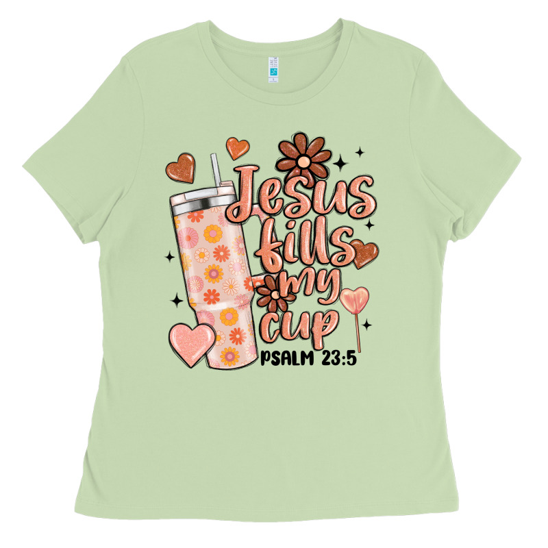 Valentine Jesus Fills My Cup Ladies Tee by MaliasSmallBusiness | Teevron