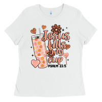 White valentine jesus fills my cup Ladies Tee - MaliasSmallBusiness