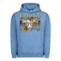 Pigment Pebble Blue Western Blessed Mom Baby Calf Urban Hoodie - LillyAllenDesigns