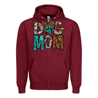 Burgundy dog mom Zipper Hoodie - OliviaCreatesArt