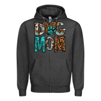 Charcoal Heather dog mom Zipper Hoodie - OliviaCreatesArt