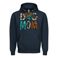 Navy dog mom Zipper Hoodie - OliviaCreatesArt