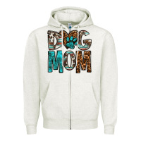 Oatmeal Heather dog mom Zipper Hoodie - OliviaCreatesArt