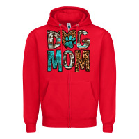 Red dog mom Zipper Hoodie - OliviaCreatesArt