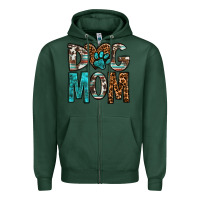 Sports Green dog mom Zipper Hoodie - OliviaCreatesArt