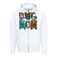 White dog mom Zipper Hoodie - OliviaCreatesArt