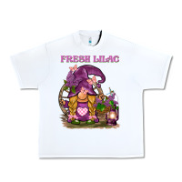 White fresh lilac gnome Urban Heavy Tee - BarkalooDesign