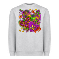 Mardi Gras Hearts Heavyweight Sweatshirt | Teevron
