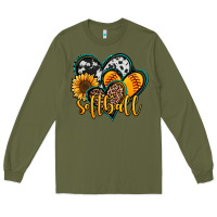 Army Green softball hearts Long Sleeve Tee - Jasminsmagicworld